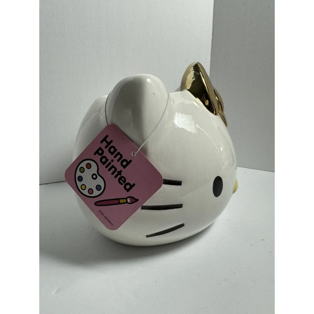 Hello Kitty Large Ceramic Planter GOLD Bow NWT - Viral- Decorative Pot Planters